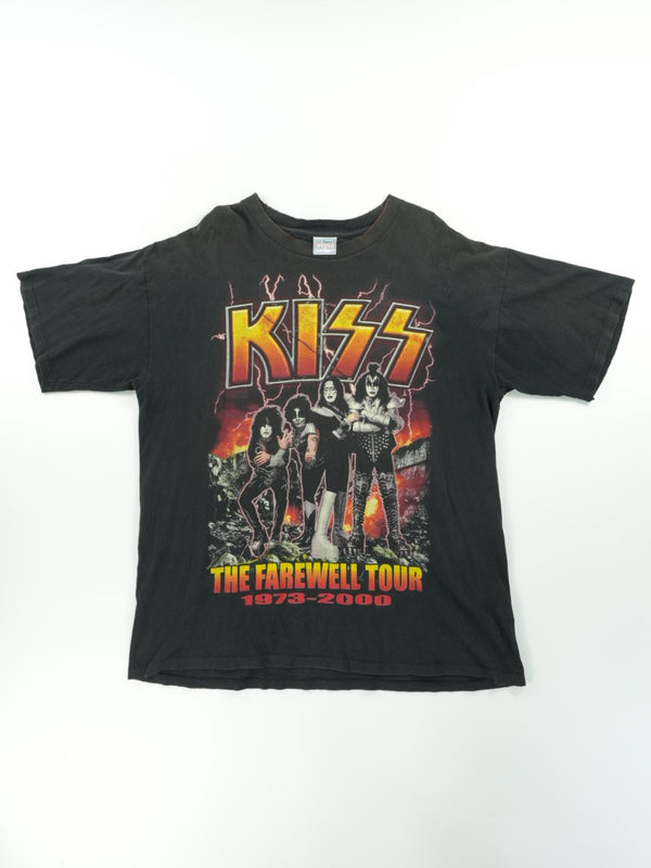 KISS The Farewell Tour 1973 - 2000 Single Stitch Black Graphic T Shirt : XL
