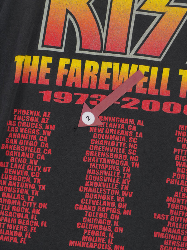 KISS The Farewell Tour 1973 - 2000 Single Stitch Black Graphic T Shirt : XL
