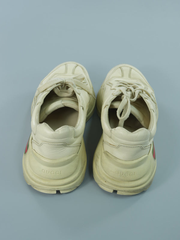 Gucci Rhyton logo leather sneaker : 9