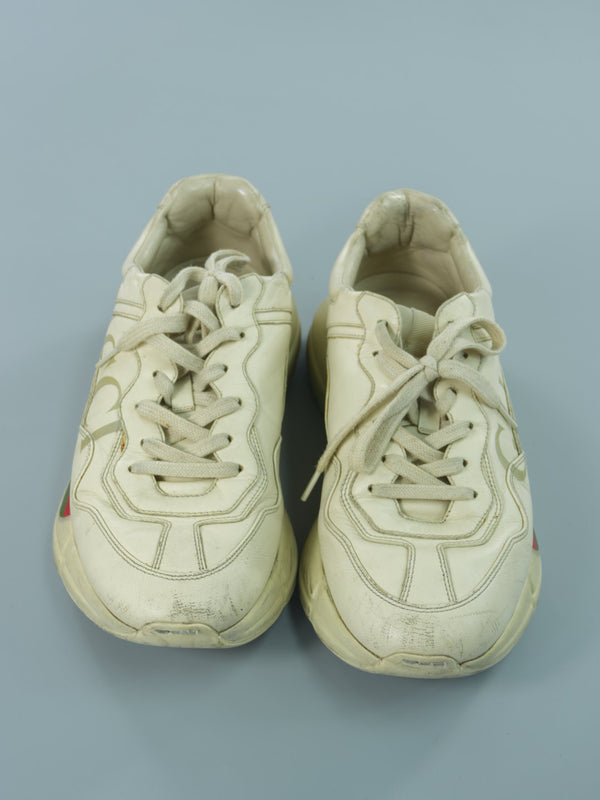 Gucci Rhyton logo leather sneaker : 9
