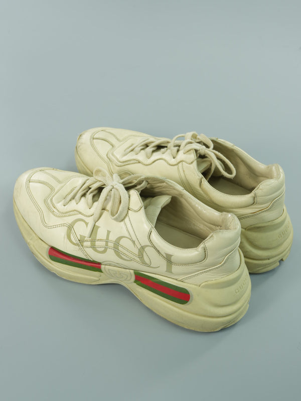 Gucci Rhyton logo leather sneaker : 9