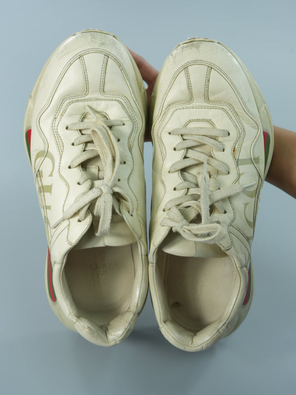 Gucci Rhyton logo leather sneaker : 9