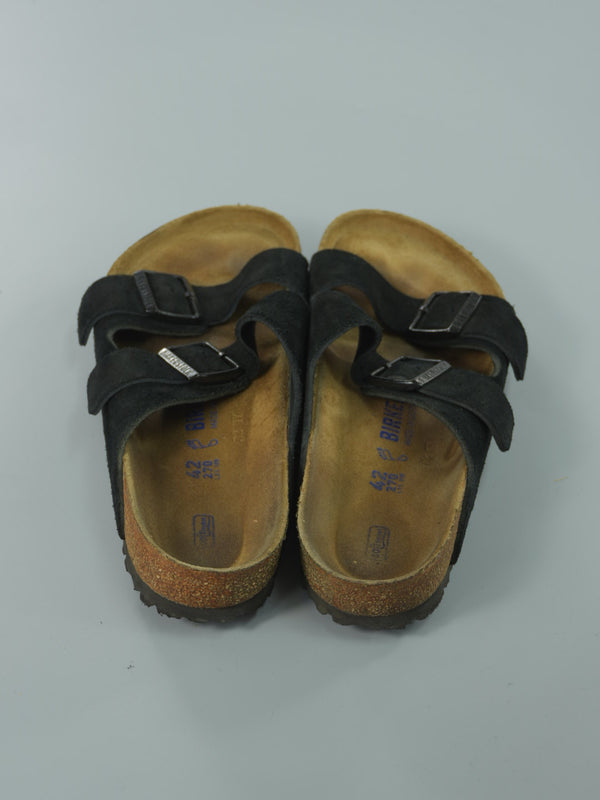 Birkenstock Black Suede Arizona Slide : 42 EUR