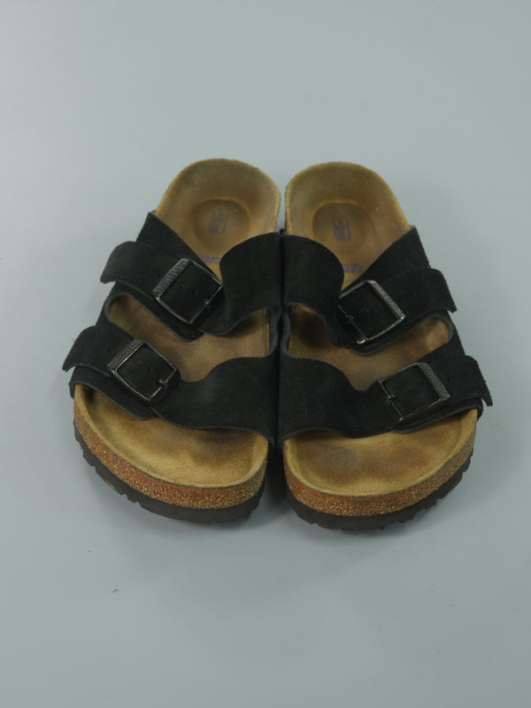 Birkenstock Black Suede Arizona Slide : 42 EUR