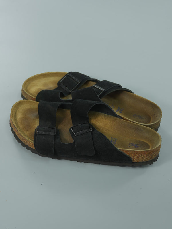 Birkenstock Black Suede Arizona Slide : 42 EUR