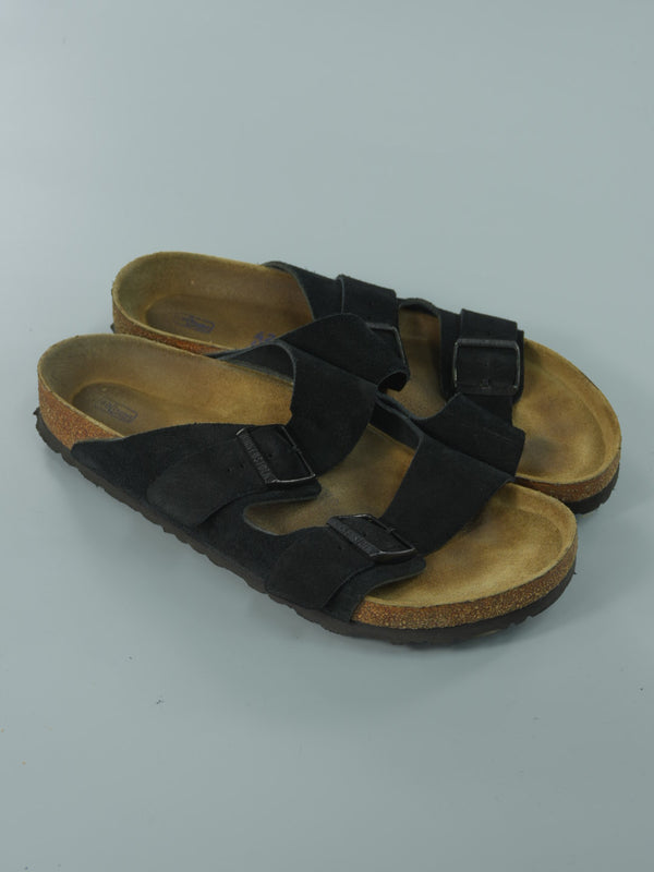 Birkenstock Black Suede Arizona Slide : 42 EUR