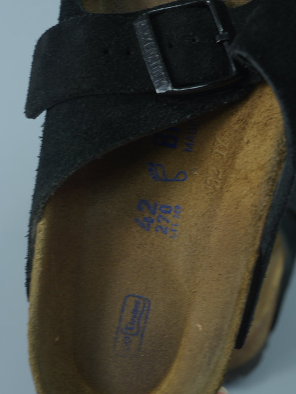 Birkenstock Black Suede Arizona Slide : 42 EUR