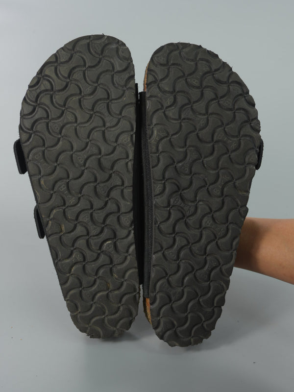 Birkenstock Black Suede Arizona Slide : 42 EUR